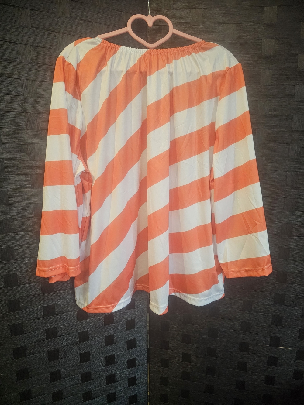 Women’s Off-Shoulder Orange and White Striped Top Set